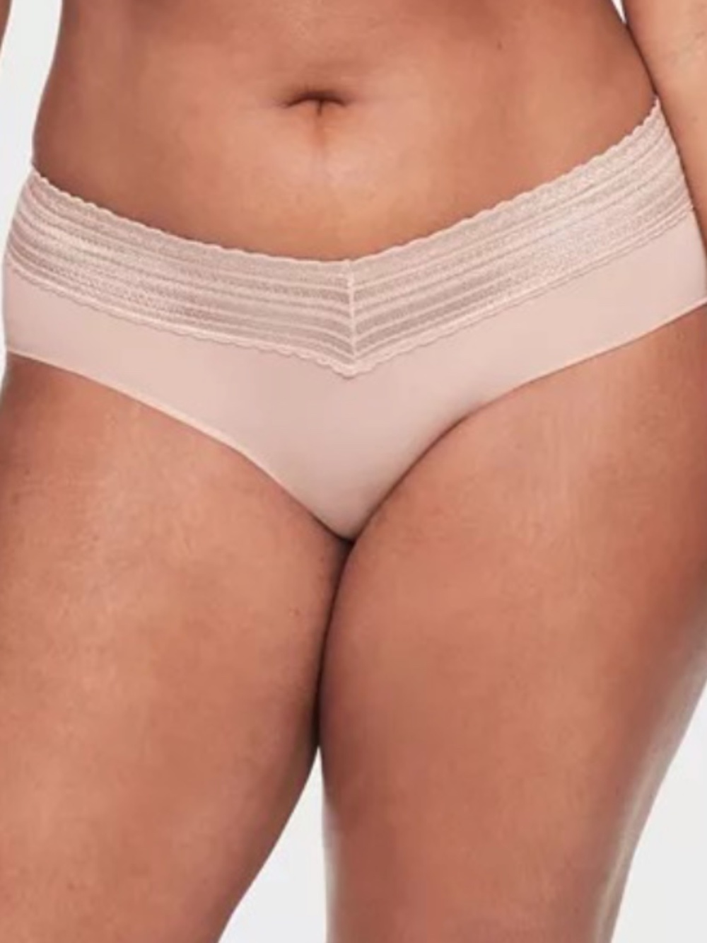 Warner's No Pinching No Problems Lace Hipster Underwear 5609J - Toasted Almond